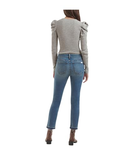 Jen7 Women's Ankle Straight Released Hem Jeans in Admiral Dusk4