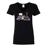 Five Up Tees and That's How I Saved The World Jesus Superheroes Women's V-Neck T-Shirt/Black M