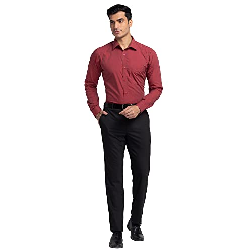 Image of Raymond Men's Pure Cotton Fil-A-Fil Pattern Slim Fit Semi Cutaway Collar Full Sleeve Formal Shirt