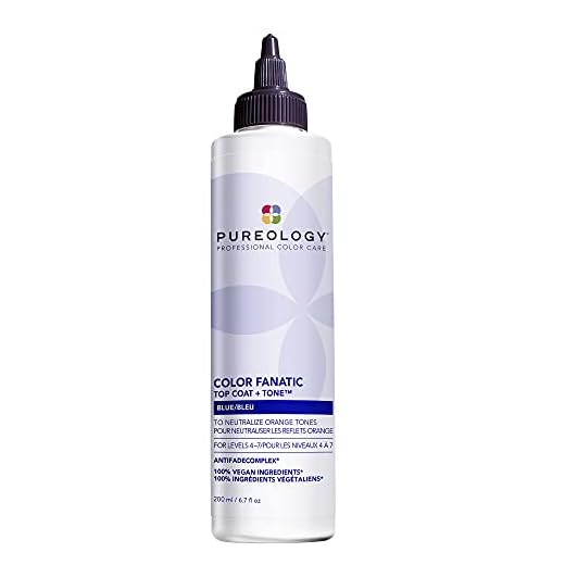 Pureology Color Fanatic Top Coat + Tone Blue High-Gloss Hair Toner | Toning Hair Gloss for Color-Treated Hair | Glaze For Dark Blonde to Brunette Hair | 6.7 Fl Oz