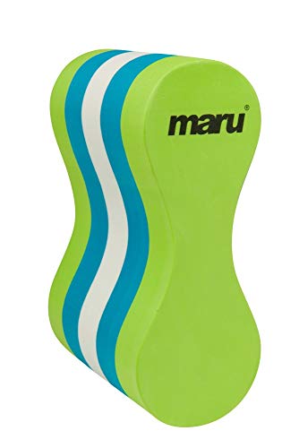 Maru Swimming Pull Buoy Float, Adults Swimming Aid Equipment for Stength Training, Pool use, Made of Foam, Leg Float, Provides Comfort and Buoyancy (Lime/Blue, Adult), Youth
