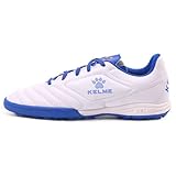 KELME Men's Soccer Shoes Football Shoes Outdoor Indoor Professional Futsal TF Football Breathable Training Sneakers White Blue, 9
