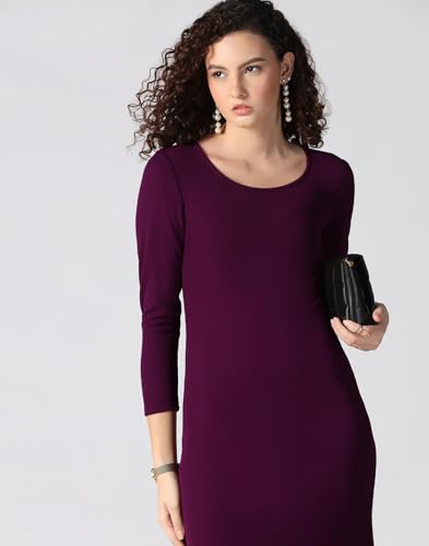 Image of Selvia Lycra Bodycon Dress for Women, One Piece Western Dress for Women