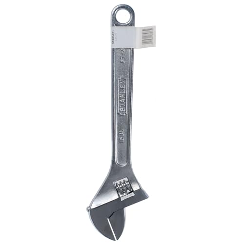 Image of STANLEY 87-473 12 inch (300mm) Adjustable Wrench, Lightweight Handle Design, Chrome Plated, Ideal for Plumbing, Automotive, Furniture Assembly, Outdoor Equipment Maintenance & General Household Tasks