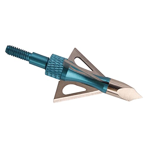 Ky-Mocris Hunting Broadheads 100 Grain Archery Broadheads New Stell Broadheads + 1 Pcs Black Broadhead Case Plastic Portable Case For Arrowheads (Blue) #TOP2