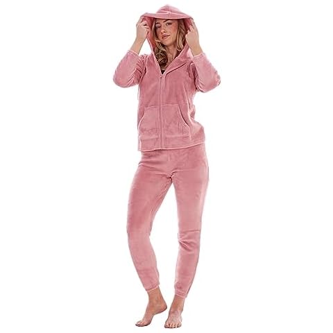 Keanu Ladies Warm Fleece Hooded Pyjamas Cover