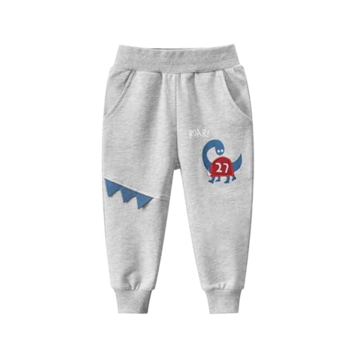 Dinosaur Print Boys Sweatpants Cute Athletic Jogger Pants with Pockets Fashion Fleece Elastic Trousers