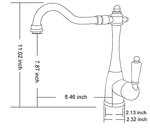 Kitchen Faucet Copper Bar Faucet 360 ° Swivel Single Handle Traditional Period Single Ceramic Lever Kitchen Sink Faucet Antique Mixer Tap One Hole Wet Bar Sink Tap Victorian Commercial