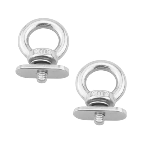 Ruiwaer 2pcs 316 Slide Rail Track Locking Lifting Ring Silver Kayak RV Hitch Wire Retainer Tent Canoe Fastener Track Mounting Tie Down Eyelet Fixed Elastic Cord or Rope Marine Hardware