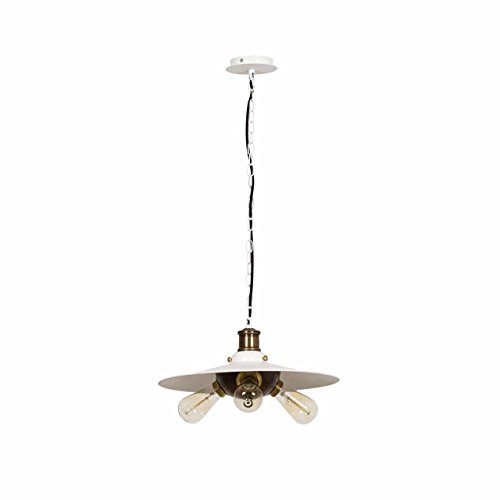 Lustre suspension e27 vintage blanc or Moira plafonnier 100 W pour éclairage de salle à manger