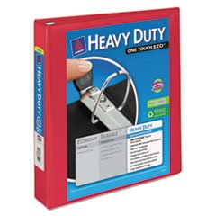 Heavy-Duty View Binder with One Touch EZD Rings, 1 1/2" Capacity, Red