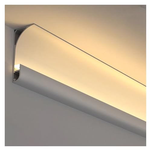Genérico Moldura de iluminación indirecta de Perfil de Aluminio,Canal de Tira de luz for Techo,Cubierta de moldura de zócalo,para Borde de moldura