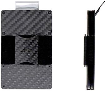 Stealth Wallet RFID Card Holder - Minimalist NFC Blocking Compact Bank Card Wallets with Gift Box - Slim Lightweight with Security (Carbon Fibre with End Load & Elastic Cash Holder)
