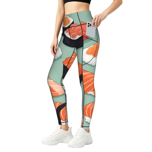 Leggings de sushi para mujer y conjunto de entrenamiento EKPASVC