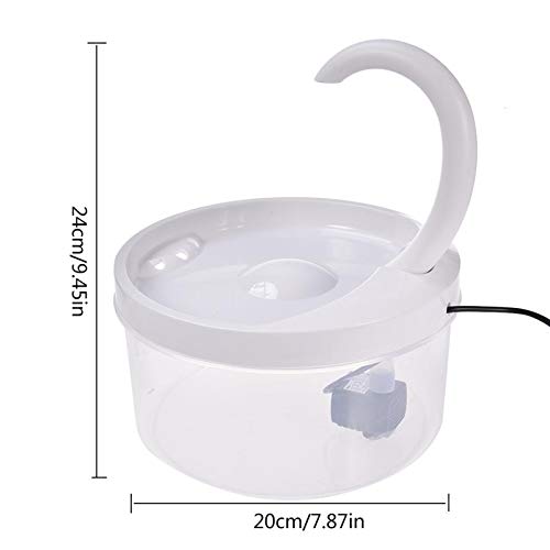 Fuente de agua eléctrica para gato 2.5L transparente miniatura 5