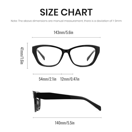 Image of Cyxus Cat Eye Blue Light Glasses for Women Reduce Eye Strain 8154 | Eye Protection,UV Protection,Stylish Chunky Frame,Ideal for Office Work Daily Work