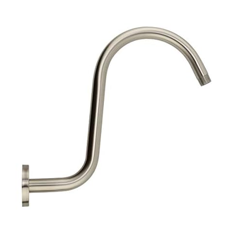 Purelux Goose Neck Shower Arm Water Outlet PJ1202 Made of Stainless Steel, Brushed Nickel Finish Showerhead Extension Cover
