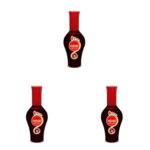 Image of KEYA SETH AROMATHERAPY 100% Natural Red Alta Mahavar Feet Colour Enriched with Floral Pigments, No Side- Effects 95ml (Pack of 3)