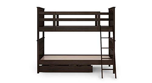 Image of Double Sheesham Bunk Bed With Storage - ( brown)