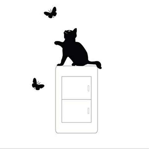 Cat Butterfly Wall Sticker Decoration for the doorbell or laptop or the Switch light or the car