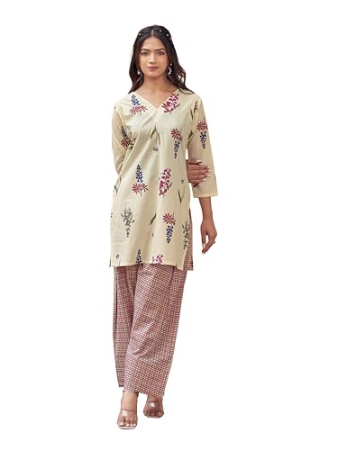 Image of Womanista Women Printed Cotton Kurta Set for Woman | Jaipur Coord Set | Farshi Salwar Suit