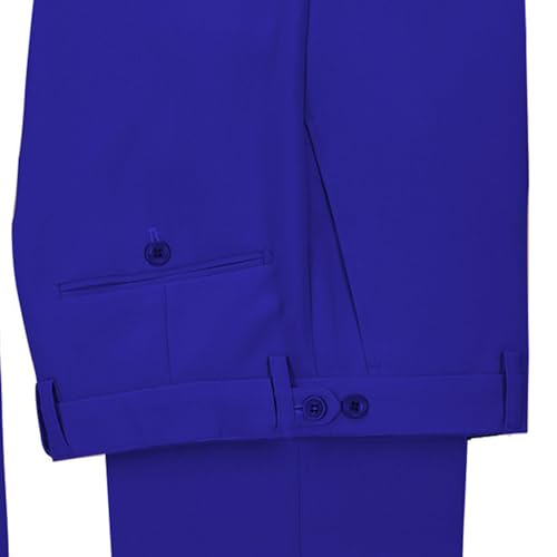 Image of Men's 2 Piece Suit with Metal Clasp Slim Fit Suit Stylish Business Pants Casual Wedding Grooms Tuxedo Suit