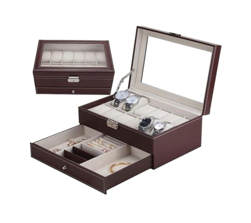 Porte-bijoux double couche marron pour une coiffeuse ordonnée