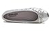 FEVERSOLE Women's Bow Tie Fashion Dress Slip On Shoes Round Toe Ballet Flat Silver Quilted Patent Toe Cap Size 9.5 M US