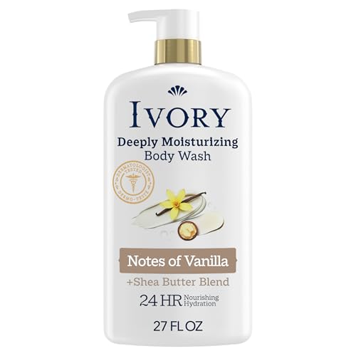 Ivory Body Wash, Deeply Moisturizing, 24hr Nourishing Hydration, Soothes Itchy Dry Skin, Made with...