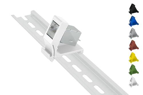 Keystone Hutschienenhalter / DIN Rail bracket (35mm), Typ Mini (Weiß)