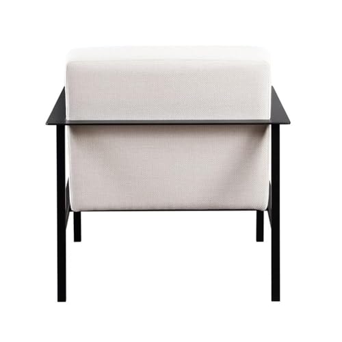 Sillón Moderno Crema con Estructura de Metal miniatura 4