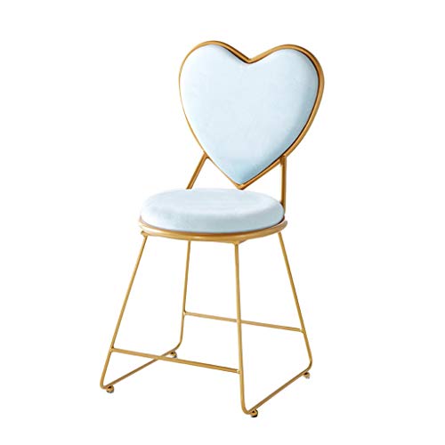 LiPengTaoShop Chaise De Maquillage Vanity Fauteuil Chaise Vanity Chaise en Forme De Coeur Chaise Velvet Chaise avec Pieds en Acier Massif Chaises De Vanité pour Chambre À Coucher