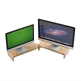 Photo Gallery fhpewxdg supporto per doppio monitor per postazione di lavoro angolare, ripiano per scrivania in bambù a forma di l regolabile, robusto supporto per schermo angolare portante per casa e ufficio Photo Gallery fhpewxdg supporto per doppio monitor per postazione di lavoro angolare, ripiano per scrivania in bambù a forma di l regolabile, robusto supporto per schermo angolare portante per casa e ufficio