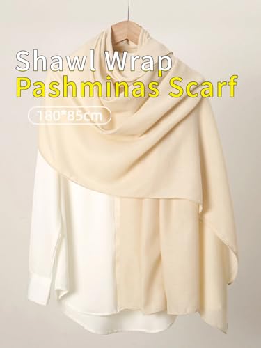 Gauze Linen Feeling Scarves Lightweight Soft Beach Shawl Wraps Casual Solid Neck Pashminas for Women2