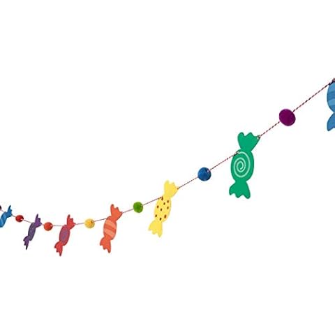 Sweet Rainbow- Candy Garland | Pom Pom | Candy Shop Theme | Birthday Party, Baby Shower | Girls, boys, Room, Nursery, Wall Decor | Candy Bunting | Dessert Party | Pompom Garland | Rainbow Party Supply Cover