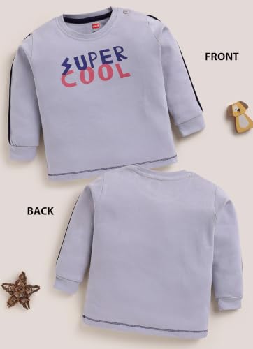 Image of LuvLap Baby Boys Regular Fit 100% Cotton Full Sleeves Boys T-Shirt Set Pack of 2