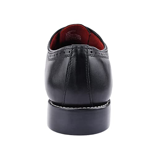 Image of LIBERTYZENO Mens Burnished Toe Genuine Leather Adults Lace Up Oxford Dress Shoes for Easter Gift