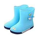 Wasserdicht Gummistiefel Kinder Süße Tiere Regenstiefel Junge Mädchen Rutschfeste Gummischuhe Outdoor Halbschaft Regenschuhe Weiche Sohle Leicht Rain Boots (Sky Blue, 25 Toddler)