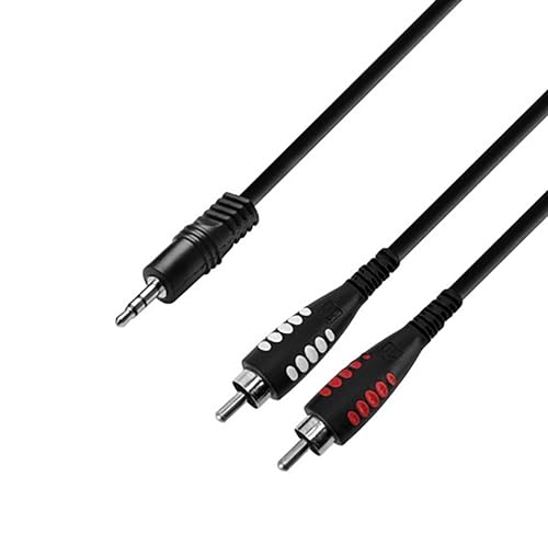 Adam Hall Cable 1m Jack 3.5mm Stereo a 2 RCA macho miniatura 1