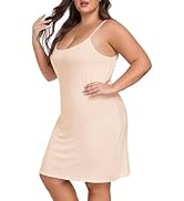VintageClothing Womens Plus Size Full Slip Under Dresses Adjustable Spaghetti Strap Nightgown Sof...