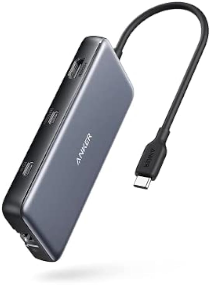 Anker 555 USB-C Hub (8-in-1), with 100W Power Delivery, 4K 60Hz HDMI Port, 10Gbps USB C and 2 A Data Ports, Ethernet microSD SD Card Reader, for MacBook Pro More