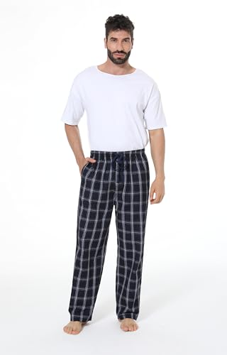 JupiterSecret Mens Pajama Pants Set Cotton Lightweight Plaid Sleep & Lounge Pants, PJ Bottoms with Pockets and Button Fly2