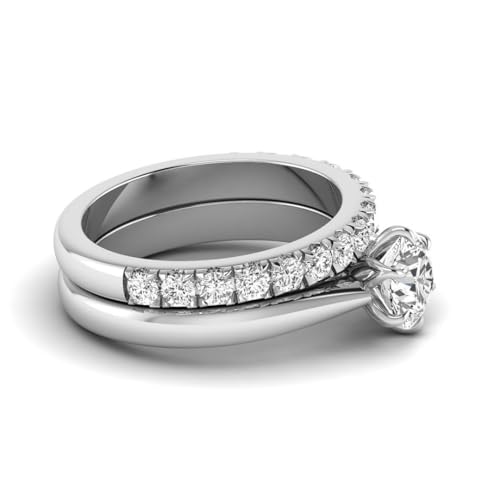 14K Gold 1.75 Carat Round Lab Grown Diamond (1 Ct, F, VVS2) IGI Certified Solitaire Engagement Anniversary Wedding Ring Set For Womens4