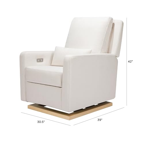 Image of Babyletto Sigi Nursery Recliner /Glider, Power - Performance Cream Eco-Weave