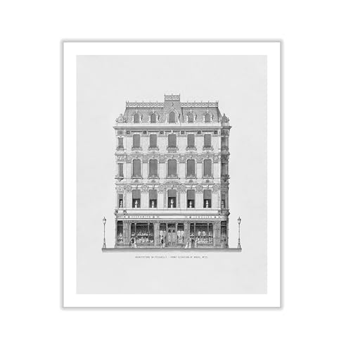 Poster Master Architecture Canvas - Vintage Building Canvas - Sketch