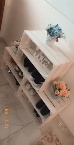 Kistenkolli Lot De 3 Caisses En Bois Blanc 50x30x40 Cm Avec Planche Intermédiaire - Rangement Pommes Vin Chaussures