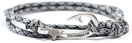 Chasing fin adjustable bracelet 550 military paracord with fish h…