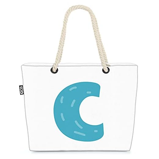 VOID C Alfabet bokstav namn strandväska shopper 58 x 38 x 16 cm 23 L XXL shoppingväska väska resväska strandväska
