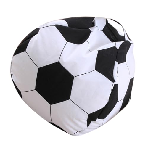 GAROZATION Stuffed Animal Storage Bean Bag Chair Cover 21 Inch Soccer Beanbag Cover For Kids And Adults Plush Toys Holder And Organizer For Boys And Girls