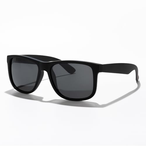 Sunglasses Men Polarized Sun glasses for Mens Womens Classic Matte Black Frame UV Protection